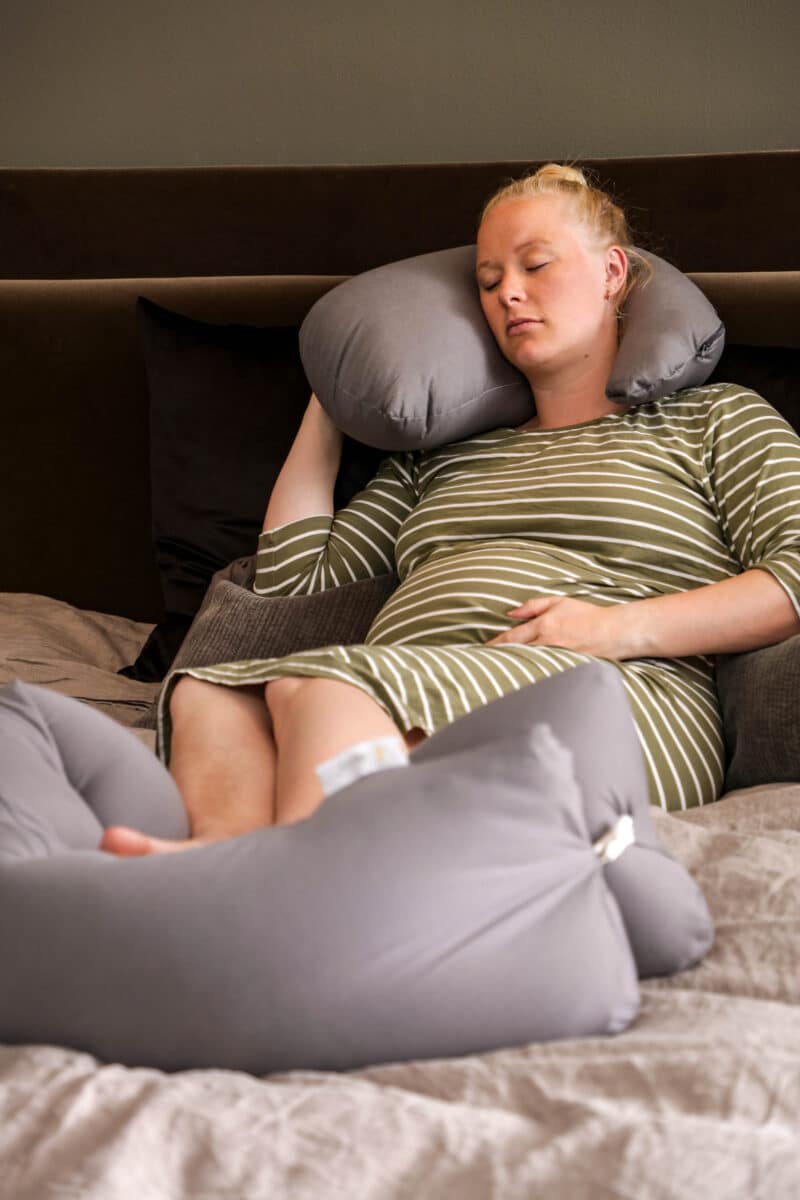 Nursing pillow, grey and pregnancy pilllow